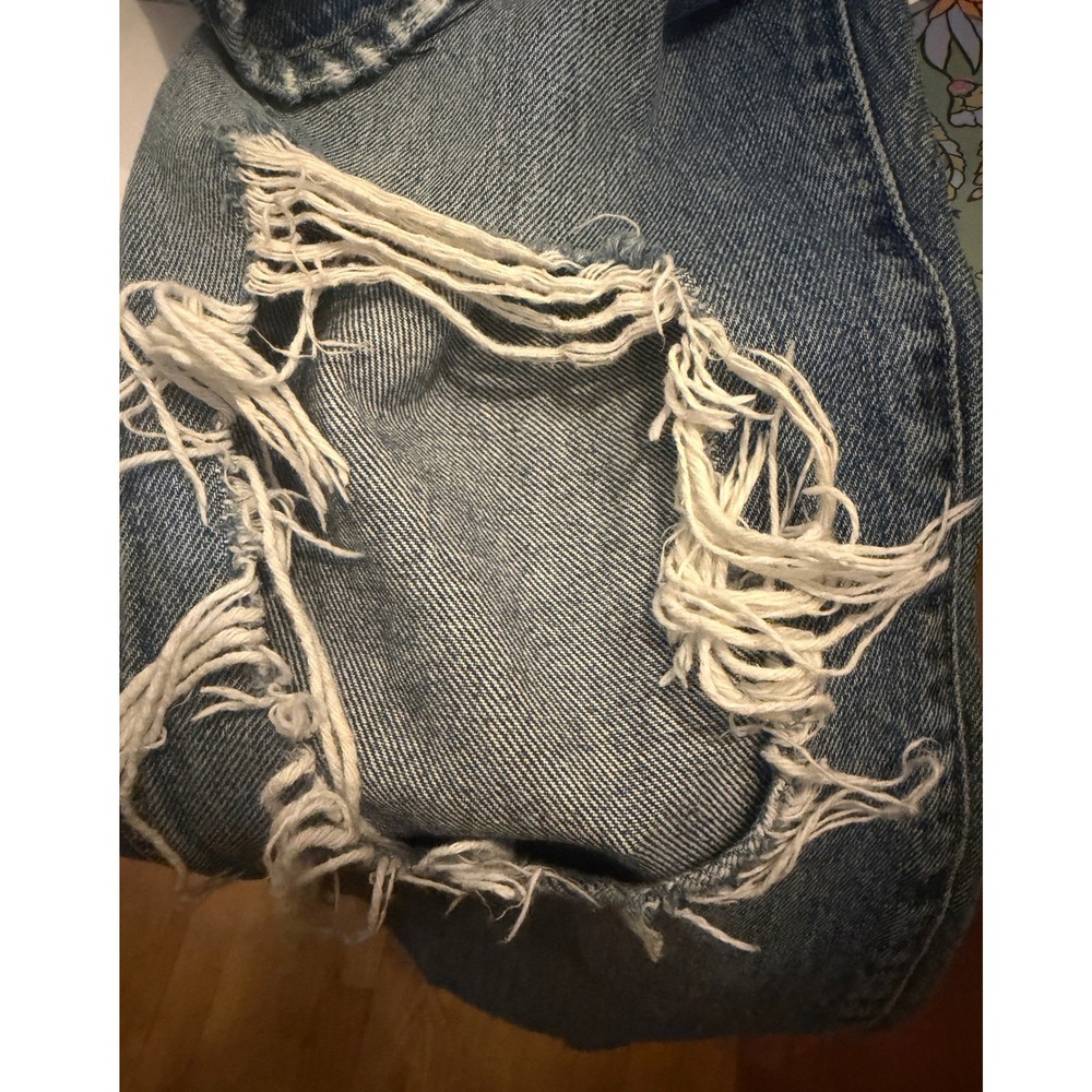 KHAITE Kyle Jeans 26‎ USA Made Distressed Knee Straight Leg 100% Cotton - Picture 10 of 10